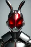 Placeholder: Portrait Sweet Rabbit ceramic mask, silver, red suit, photo studio, black background, unreal engine 5, concept art, ray tracing, lumen lighting, ultra detail, volumetric lighting, 3d.