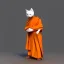 Placeholder: Un chat, habillé en moine bouddhiste, anthropomorphique, très détaillé, représentation 3d, un maximum de détail