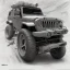 Placeholder: technical concept study, pencil sketch, sigle digital, inspired from Vintage Jeep Toyota 4x4