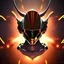 Placeholder: Strong Hunter alien Galaxy robotic bloody 3d rendering hyperdetails horn metal silver hybrid Gold Powerful portrait superman horn weapons hyper chains dark lazer