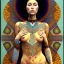 Placeholder: dibujo de cuerpo entero de una mujer tribal bella con tatuajes estilo Gustav Klimt