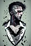 Placeholder: Depressed and sad man ripping chest cavity open with a shattered glass heart