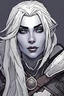 Placeholder: Dungeons and Dragons portrait of the face of a conventionally attractive young adult drow rogue blessed by Eilistraee.