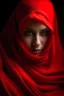 Placeholder: wanita berjilbab merah