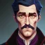 Placeholder: Portrait of a 30 year old warlock like Colon Farrel, Sherlock Holmes and Mary Poppins