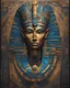 Placeholder: a very creative masterpiece art of ancient Egypt god, the design express power, mystery, magic power, high details, sharp focus, intricate details, vivid color, volumetric lights, Black Background,