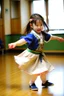 Placeholder: a girl dancing in japanese school