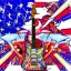 Placeholder: PEACE electric guitar PEACE psychedelic hippie trippy acid LSD PEACE GUITAR peacesign AMERICAN FLAG SUNGLASSES