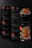 Placeholder: sushi Resturant menu, black and orange,