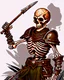 Placeholder: tabletop RPG skeleton warrior with spear and rusted chainmail rpg art no background