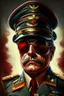 Placeholder: Make me a oil portrait from a dictator with sunglasses and cigar and many badges