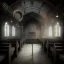 Placeholder: on old church interior full of people, scary, steam punk, realistic, made in octane, cinematic, ultra-realistic, extremely detailed octane rendering, 8K, VRAY Super Real ar 2:3, dof photorealistic futuristic 50mm lens hard lighting dark gray tintype photograph, realistic lighting, sepia color