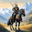 Placeholder: Don Quixote, clad in his worn armor, embarks on a journey towards the majestic Alps. As they traverse the rugged terrain, Don Quixote brandishes his tourney lance with a sense of noble purpose, ready to conquer imaginary giants and vanquish unseen foes.