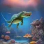 Placeholder: beautiful, stunning paleoart of masosaurus with alligator head, eel body and fins, swimming underwater, coral reefs, plants, in the style of eleanor kish, davide bonadonna, julius csotony, fabio pastor, wide field of view, Masosaurus, photorealistic, illustrative, digital art, 8k resolution, detailed matte, painting, artwork, deviantart