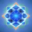 Placeholder: a 4d pentagon ,a blue metallic 4d Tesseract ,inside a 4d orange Tesseract rotating cube in a four dimension environment