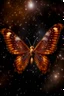 Placeholder: A light luminous brown butterfly in a galaxy of stars in space