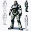 Placeholder: videogame character, commander, middle aged, military, sci fi, ps2 graphic, full body, t pose