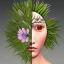 Placeholder: closeup portrait of biopunk asian female floral cyborg, cyberpunk face made of plants. By Piero della Francesca --ar 2:3 --test --creative