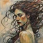 Placeholder: Painting of a mythical Celtic Banshee girl, in the Expressionist style of Egon Schiele, Oskar Kokoschka, and Franz Marc, in muted natural colors