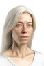 Placeholder: realistic, (39yr old female)without makeup, beautiful face, angled head position, studio lighting, cinematic light, beautiful woman, milk beige middle hair, on white background, 8k Resolution, highly detailed, non-symmetrical body and detailed hairstyles and skin texture