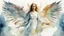 Placeholder: woman angel, photograph with watercolor elements