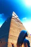 Placeholder: Egyptians with the hair standing straight up in front of Egyptian pyramid. 4k, down light, depth of field, trending art, spray paint, high detail, fantasy art