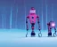 Placeholder: closeup of Two Robots Ice Skating, simon stalenhag