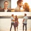 Placeholder: Four pictures of two people (a man and a woman) who will be very happy because of each other.