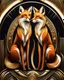 Placeholder: Drawing of two art deco foxes ultra quality