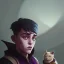 Placeholder: Portrait of a warlock kid with his pet familiar by Nick Harris