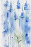 Placeholder: Abstract wet watercolour, blue green stalks delphiniums,
