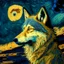 Placeholder: a wolf in van gogh style