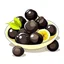 Placeholder: Cartoon illustration for children: dry prunes, white background