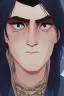 Placeholder: black hair freckles blue eyes young wizard beardsley