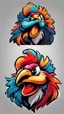 Placeholder: Create a bold and vibrant gaming logo featuring a chicken, with a dynamic composition, bright colors, and dynamic lighting