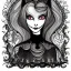 Placeholder: extrem tim burton style and disney style of an old and extrem malicious stepmother, sharp focus, sneaky eyes, old face