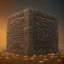 Placeholder: hellraiser cube of demons, digital painting ,8k, digital art, award winning, octane render, 4K, 3D, Unreal Engine 5 , gold and black colours,hypperrealistic,