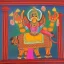 Placeholder: cow god with hands and wings in Indian painting style