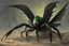 Placeholder: A horrible monstrosity with a human like face, huge black wings, mantis like arms , a scorpion like tail, and a large eye on its chest