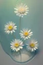 Placeholder: rising bubbles from tiny hole in the floor fills the view with light and pastel shades, intricate detail , light emits from the bottom, many plethora of white daisy's float in the water, watercolours style realistic