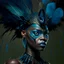Placeholder: The queen of black panther with peacock feathers