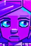 Placeholder: a close-up portrait of a purple Minecraft character, 2d d, large pixel style