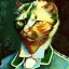 Placeholder: Portrait of a cat by Van Gogh