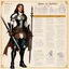 Placeholder: character concept sheet with ad&d statistics and characteristics, [illustration by Angus mcbride for Osprey Publishing’s] Joan of Arc