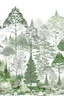 Placeholder: forest in green and gray on a white background in baroque style