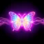 Placeholder: Holographic Vaporwave Glitch, pastel, 3D, light line art, butterfly, glowing