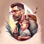 Placeholder: Fathersday illustration, real art, design, realistic, high quality