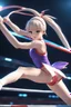 Placeholder: 8k quality realistic image of a beautiful anime girl, doing gymnastics ,action, up close, 3d