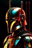 Placeholder: bobafett, GOLD red white CHROME, alta calidad, render 3d render, digital art, 32K ultra hd, hiperrealista, cinematográfico, de alta definición, nuevo diseño, estilo tron, detalles atmosféricos ultra detallados, hermosos efectos brillantes, efectos de chispa, MULTICOLORS, MATERIAL METAL,