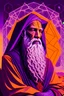 Placeholder: Portrait of Moses the patriarch in a zen mood the desert fantasy with sacred geometry in purple and orange tons